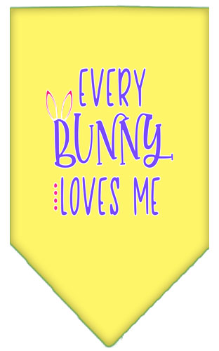 EveryBunny Loves Me Screen Print Bandana Yellow Small